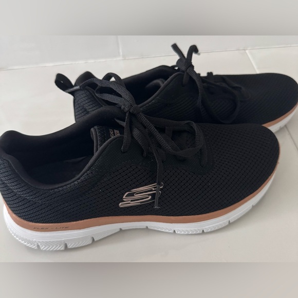 Skechers Flex Appeal Women’s Size 7.5 Black Athletic Running Sneakers - Picture 5 of 10